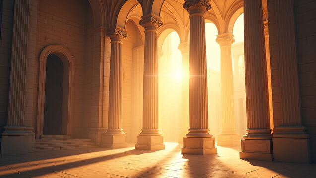 Elegant Ascension Day Sermon Illustrations: Refined Architecture & Dynamic Graphics for Inspirational Messages - Photo Stock Concept