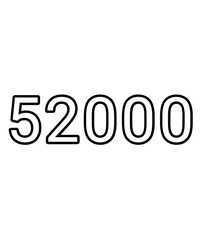 Black and white color numbers 52000