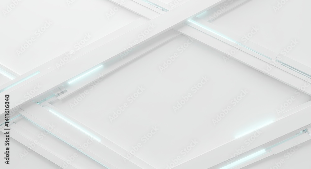 Poster abstract white geometric pattern - clean, modern design featuring intersecting white lines and subtl