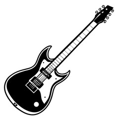 Vector silhouette of an electric guitar with a classic body shape