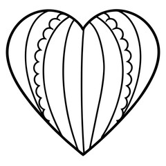 Line Art Heart Cactus Design