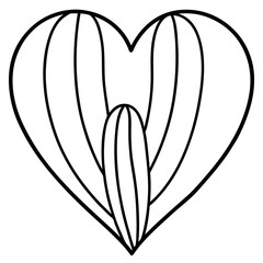 Line Art Heart Cactus Design