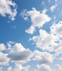 Obraz premium Vast, azure sky dotted with fluffy cumulus clouds, summer, optimism
