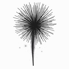 Fototapeta premium Silhouette of exploding fireworks with sparkling trails, celebration spirit