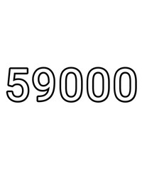 Black and white color numbers 59000