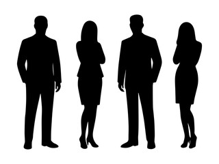 business people silhouette collection vector