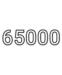 Black and white color numbers 65000