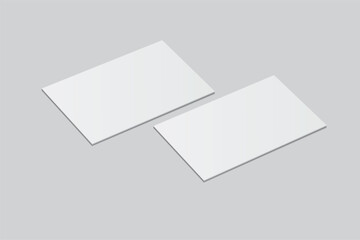 Vector Modern rectangle business card or credit card mockup. Realistic template design for presentation branding identity, corporate, advertising, personal, stationery, sticker, sheet, label, banner
