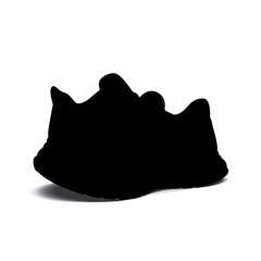 Silhouette of athletic sneakers on white background, fitness concept