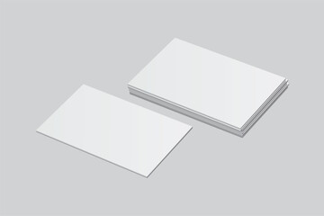 Vector Modern Blank rectangle business card or credit card mockup on the stack. Realistic template design for presentation branding identity, corporate, ads, personal, stationery, sheet, label, banner