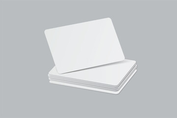 Vector Modern Blank rounded business card or credit card mockup on the stack. Realistic template design for presentation branding identity, corporate, ads, personal, stationery, sheet, label, banner
