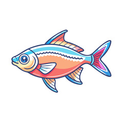Vibrant Colorful Cartoon Fish Illustration Aquatic Life Drawing