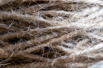 Jute rope fiber close up