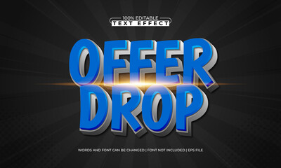 offer drop editable text effect with a offer and discount text style