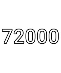Black and white color numbers 72000