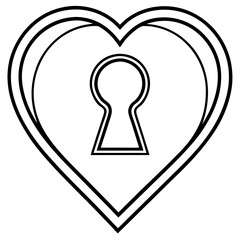 Line Art Love Keyhole Symbol Design