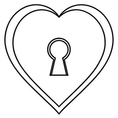 Line Art Love Keyhole Symbol Design