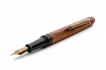 A beautifully crafted vintage fountain pen resting on a minimalist surface, highlighting the elegance of writing instruments from a bygone era isolated on transparent background