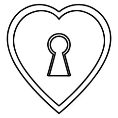 Line Art Love Keyhole Symbol Design