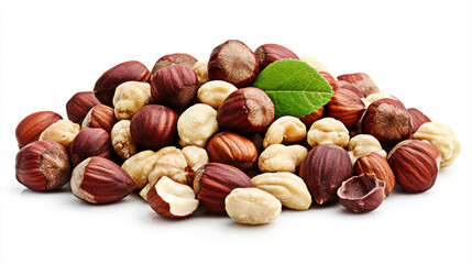 Fototapeta premium A vibrant assortment of hazelnuts and walnuts, showcasing their rich textures and colors.