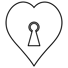 Line Art Love Keyhole Symbol Design