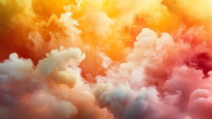 A mesmerizing blend of vibrant colors and soft clouds creates an atmospheric scene Ideal for artistic projects and background designs.