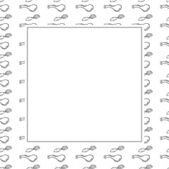 kitchen utensil frame. doodle kitchenware square frame. kitchen background