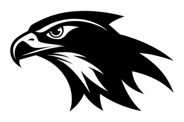Fierce Falcon Head In Motion Silhouette Vector