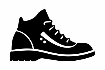 Hiking Boot Silhouette Vector Illustration Black And White