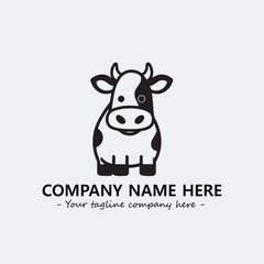 Cow illustration black and white for logo company vector image

