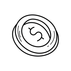 dollar coin icon vector stock illustration