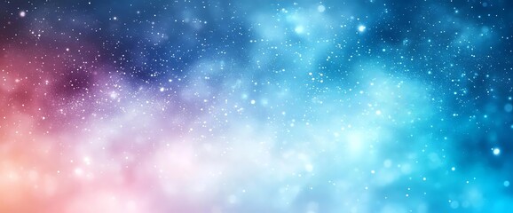 Naklejka premium Cosmic Nebula Dreamy Pink Blue Galaxy.