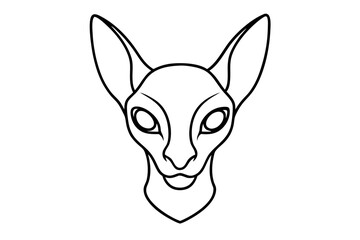 Alien Hybrid Animal Head Line Art Vector Illustration