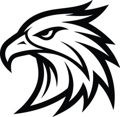 Tribal Eagle Head Design Line Art Vector Illustration
