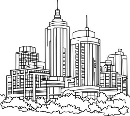 Contemporary style Medical center coloring book design, Contemporary style Medical center vector graphic