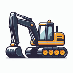 excavator on a white background