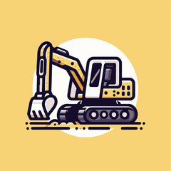 excavator vector illustration