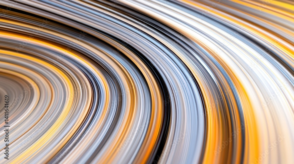Poster abstract composition of colorful curved lines and motion effects