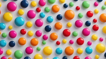 The modern digital art world is filled with abstract and colorful designs, including a vibrant polka dot pattern on a white background