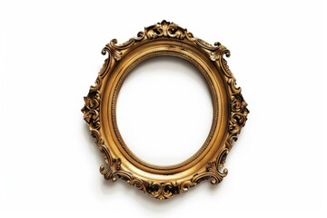 An ornate vintage picture frame hanging against a minimalist wall, waiting to showcase a cherished memory or artwork isolated on transparent background