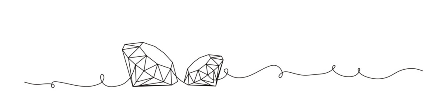 diamond stone one continuous line drawing, for investment and business purposes. Vector illustration