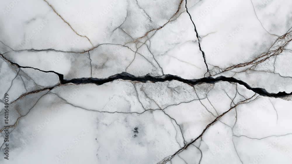 Poster pale marble texture with a single crack across it