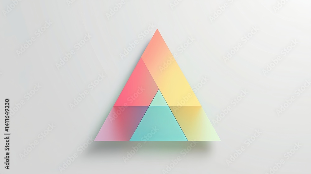 Aufkleber Pastel colored triangle centered on a plain background