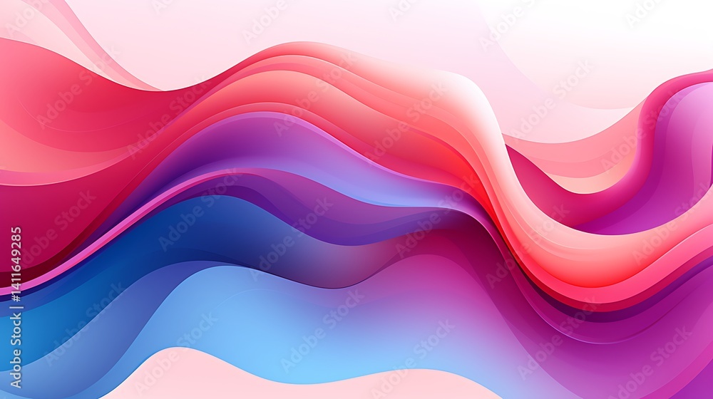 Aufkleber abstract flow: vibrant, dynamic waves of color ripple and intertwine, creating a sense of motion, ha