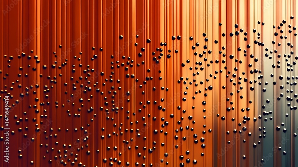Poster abstract composition in crimson and gold: a visually stunning abstract composition of spherical elem