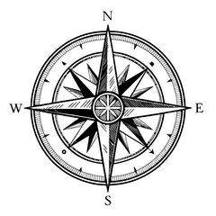 Detailed Vintage Nautical Compass Design for Navigation and Adventure Themes