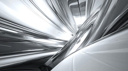 Obraz premium Abstract silver metallic structure, modern artistic render with chrome reflections