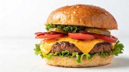 Delicious Beef Bacon Burger Studio Shot
