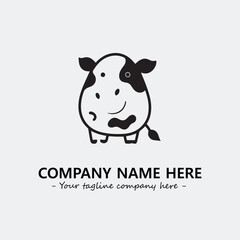 Cow illustration black and white for logo company vector image
