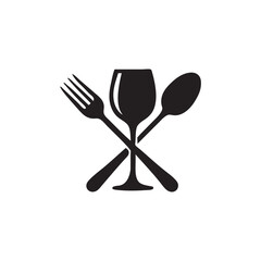 spoon and fork and wine logo